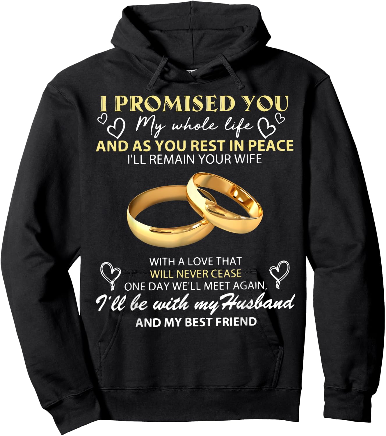 I Promise You My Whole Life My Husband My Guardian Angel Hoodie - Hoodie | Black