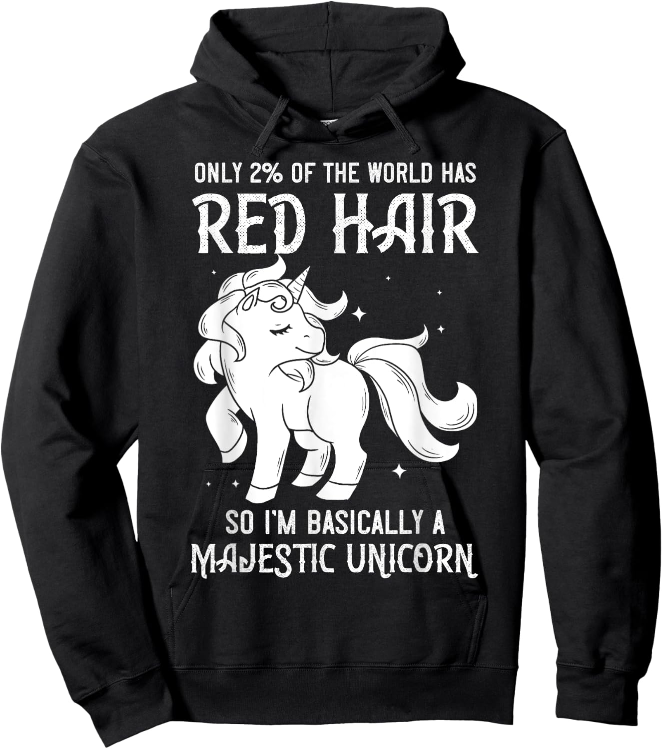 Red Hair Unicorn Gift Redhead Funny Red Headed Hoodie - Hoodie | Black