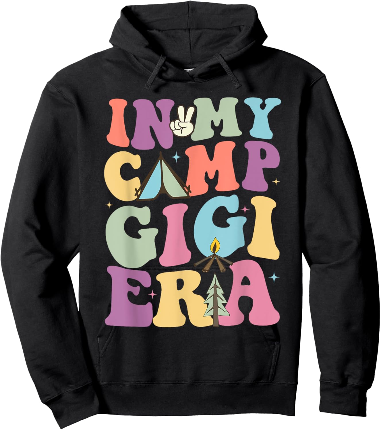 Funny In My Camp Gigi Camping Camper Summer Gift Family Women Hoodie - Hoodie | Black