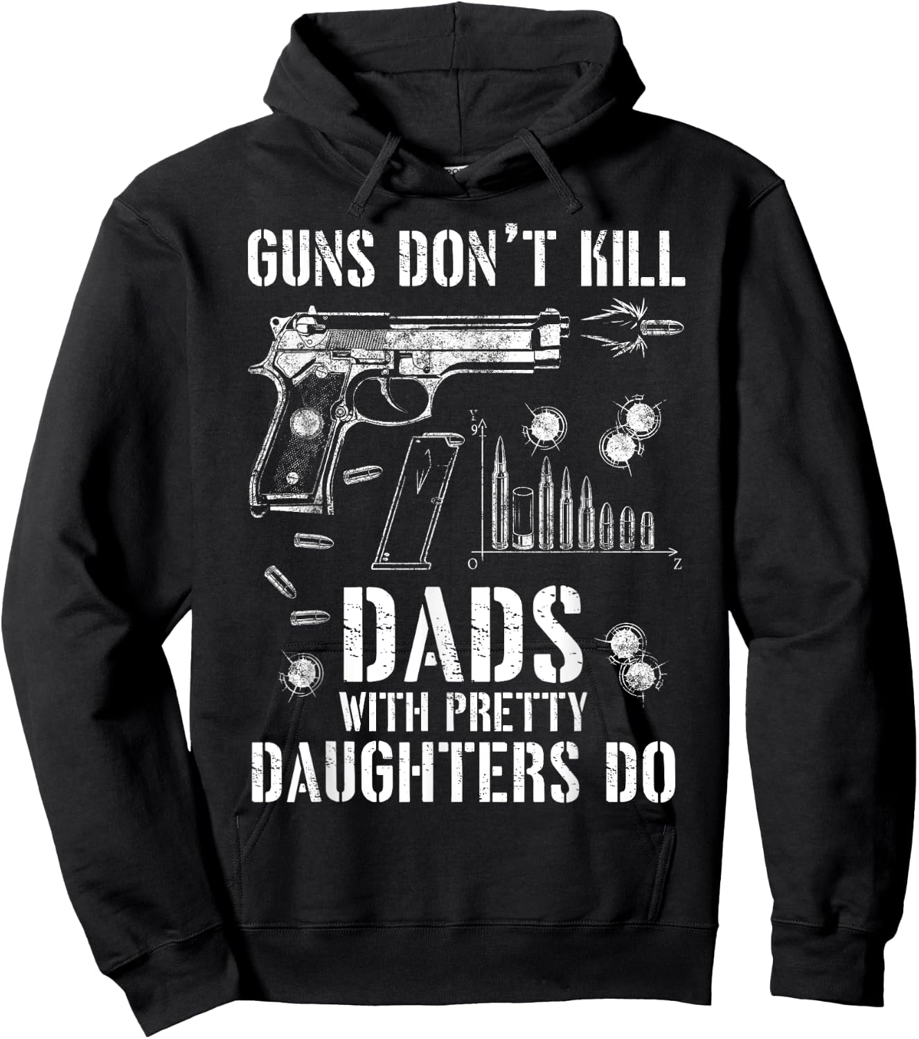 Guns Don't Kill People Dads With Pretty Daughters Humor Dad Hoodie - Hoodie | Black