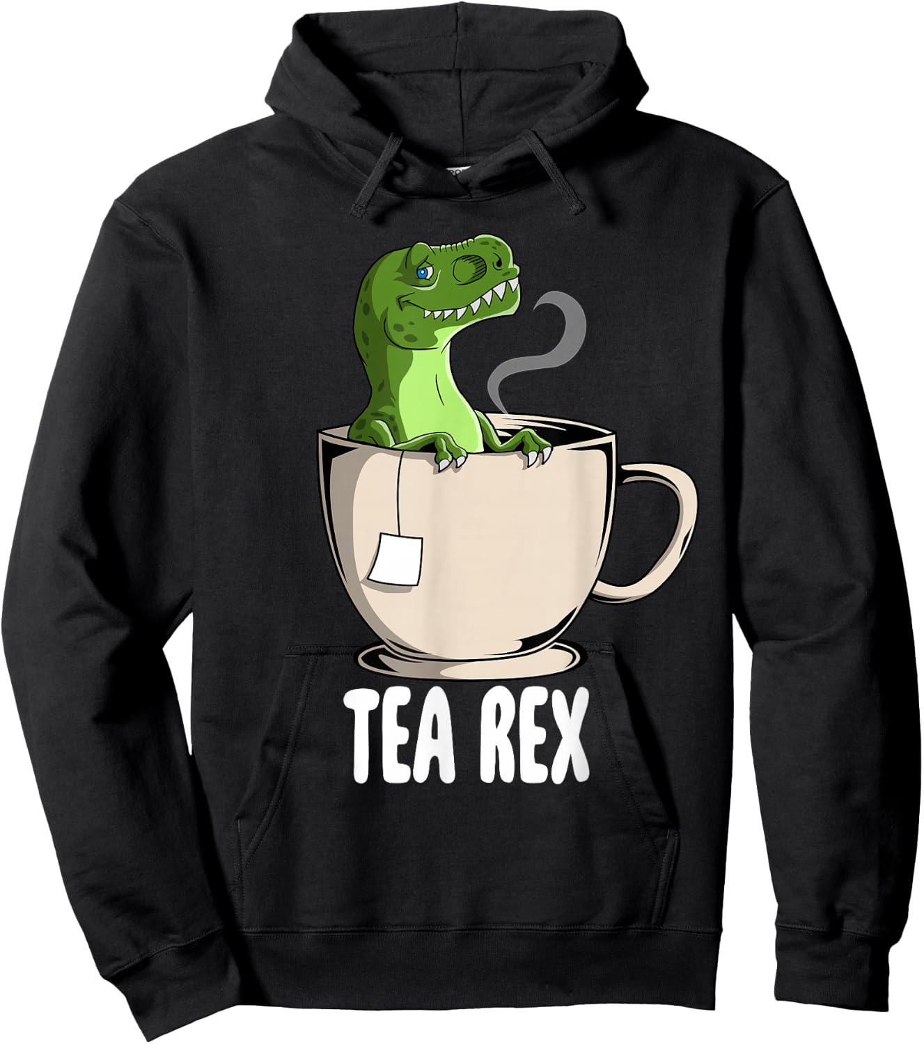 Tea Rex Shirt T-Rex Dinosaur Joke Pun Humor Funny Dino Hoodie - Hoodie | Black