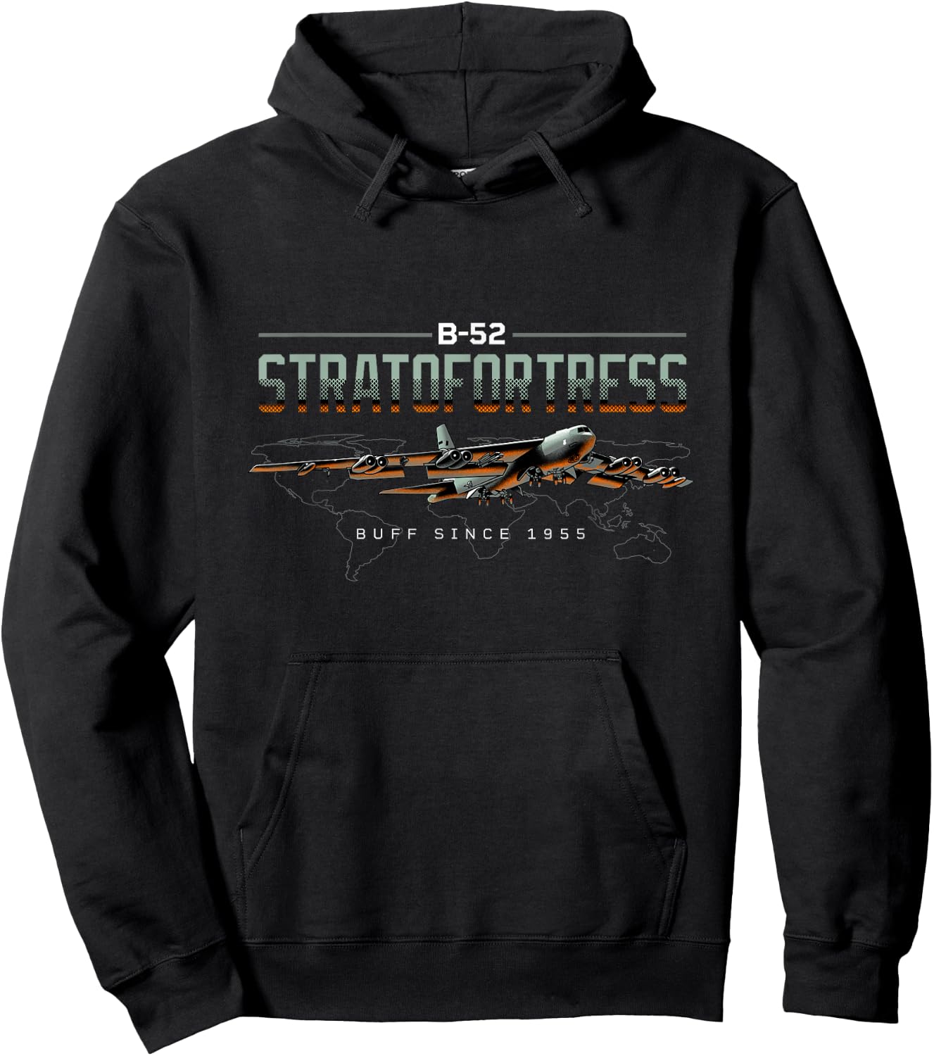 Military Aircraft B-52 Buff Since 1955 Global Reach Hoodie - Hoodie | Black