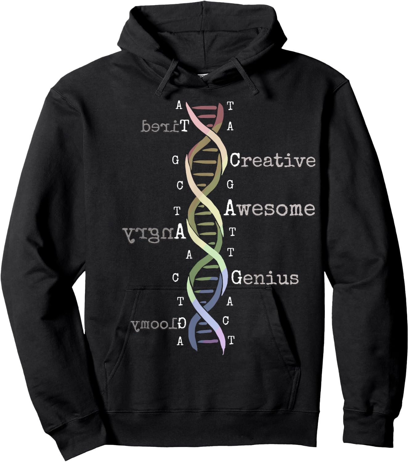Rainbow DNA Awesome Genome Funny Science Birthday Gift Hoodie - Hoodie | Black