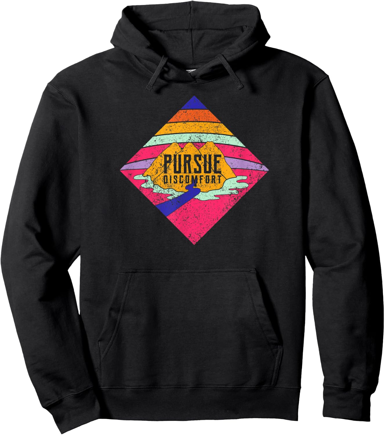 Pursue Discomfort. Quote-Personal Trainer/Coach Retro Hoodie - Hoodie | Black