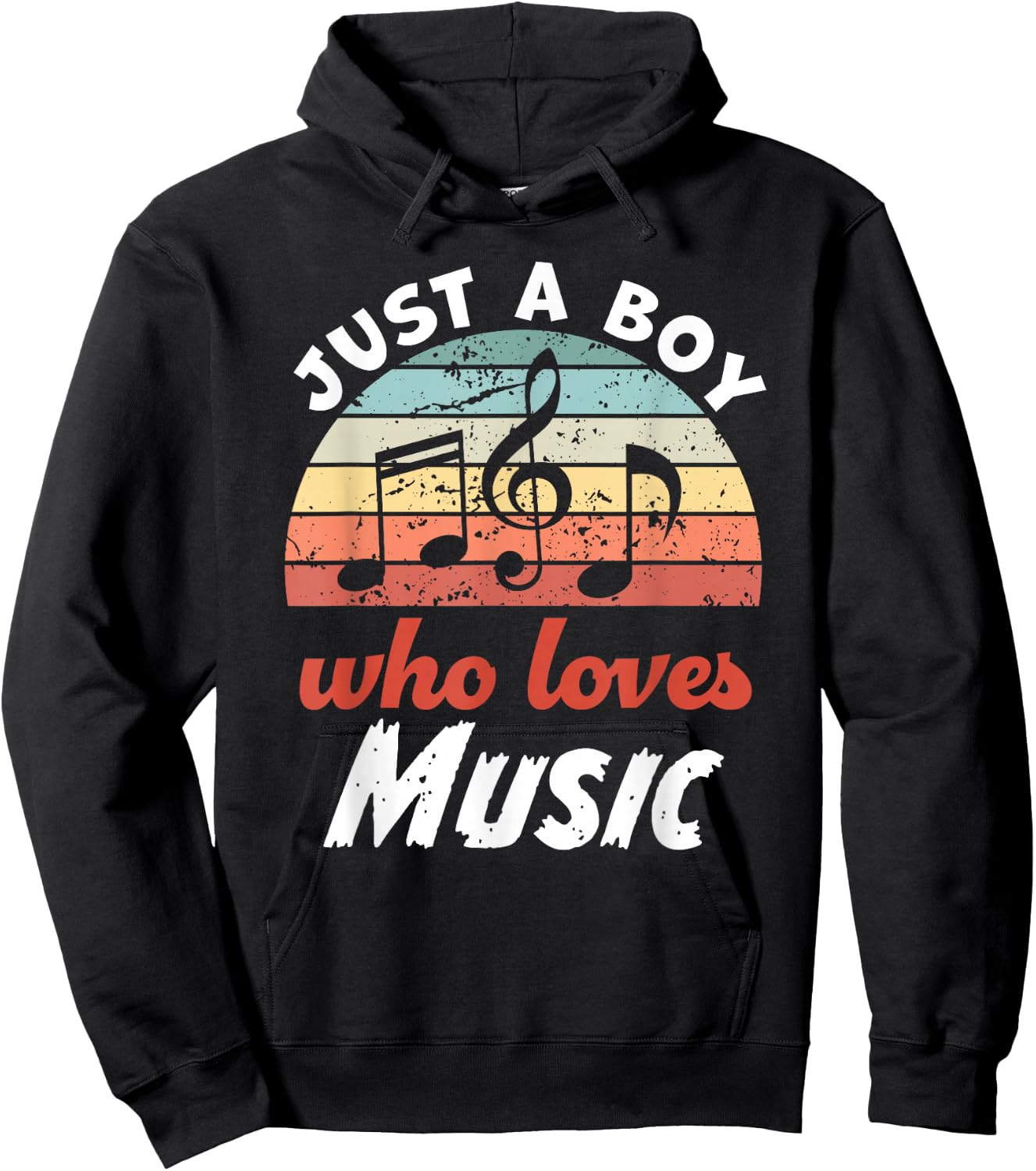 Just A Boy Who Loves Music Kids Music Boys Hoodie - Hoodie | Black