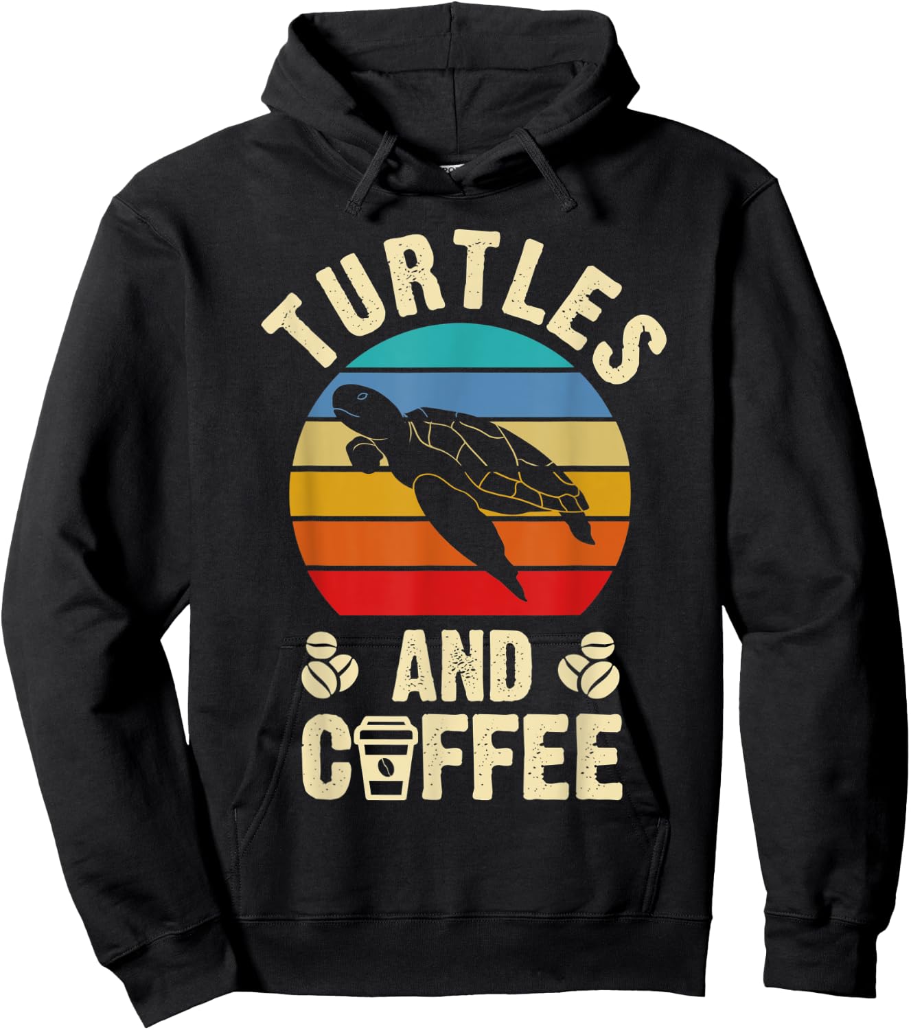 I like Turtles & Coffee Funny vintage Pet theme lover gift Hoodie - Hoodie | Black