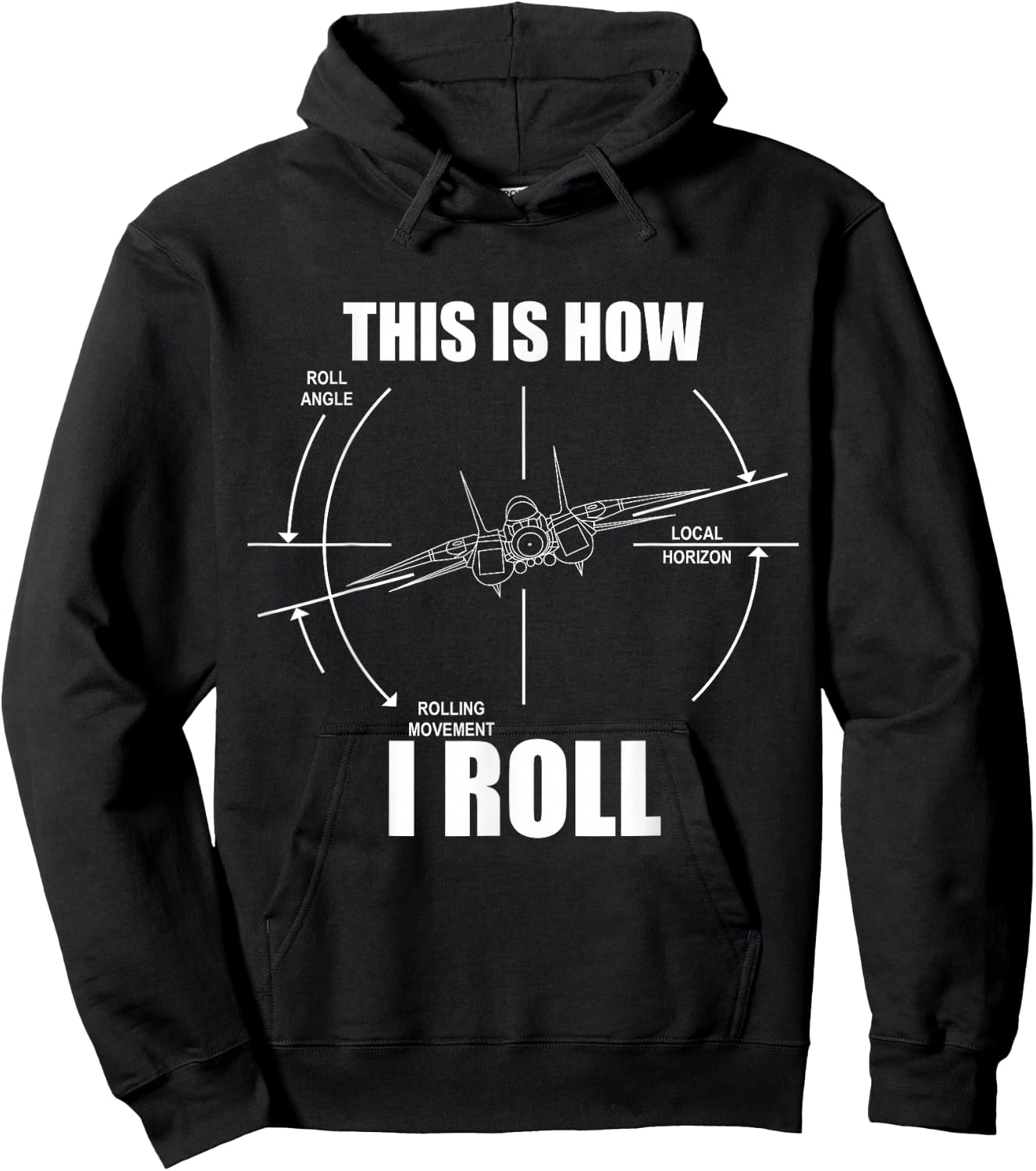 This Is How I Roll F14 Tomcat Roll Gauge Indicator Aviator Hoodie - Hoodie | Black