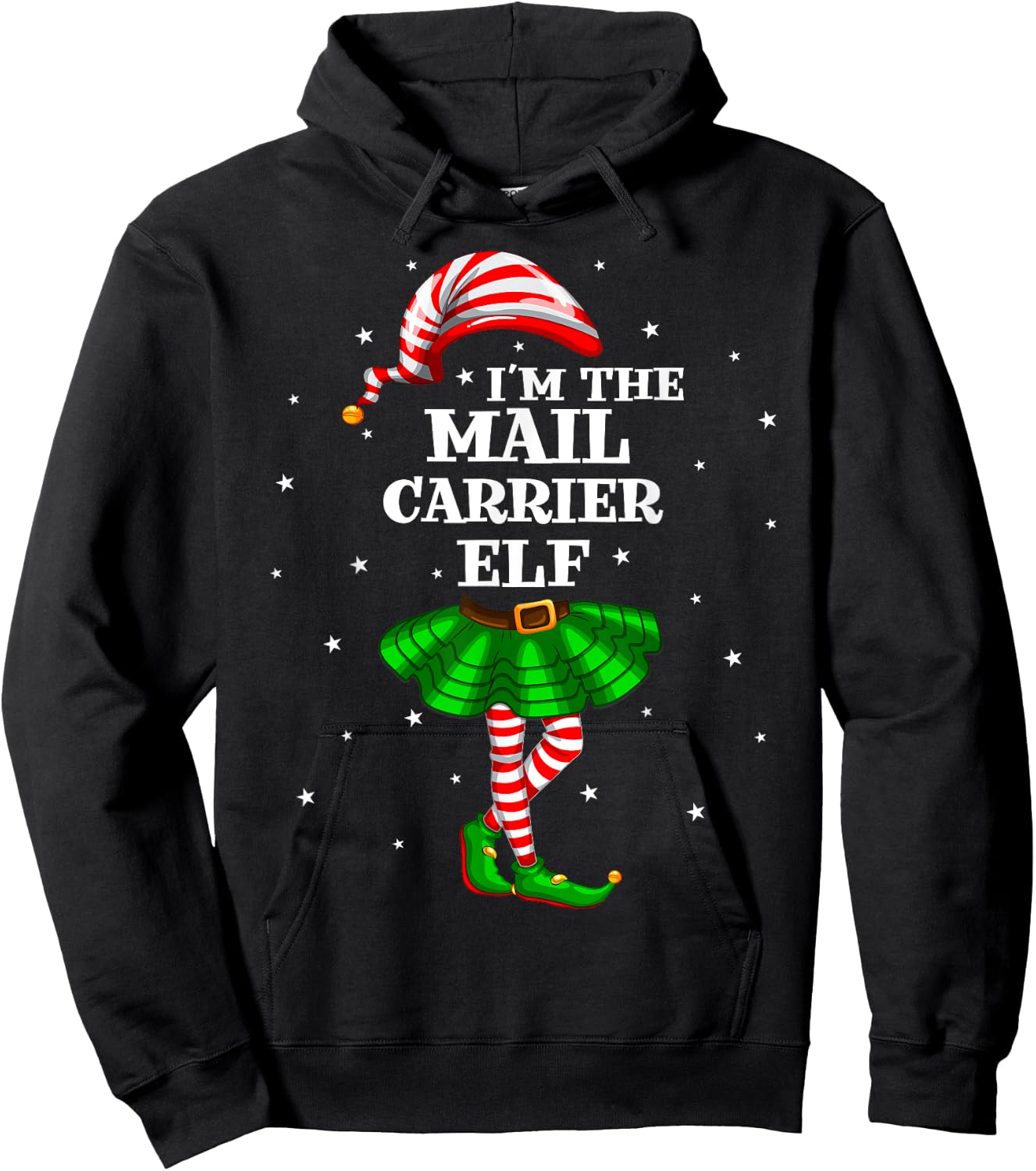Matching Family Group Mail Carrier Elf Christmas Hoodie - Hoodie | Black