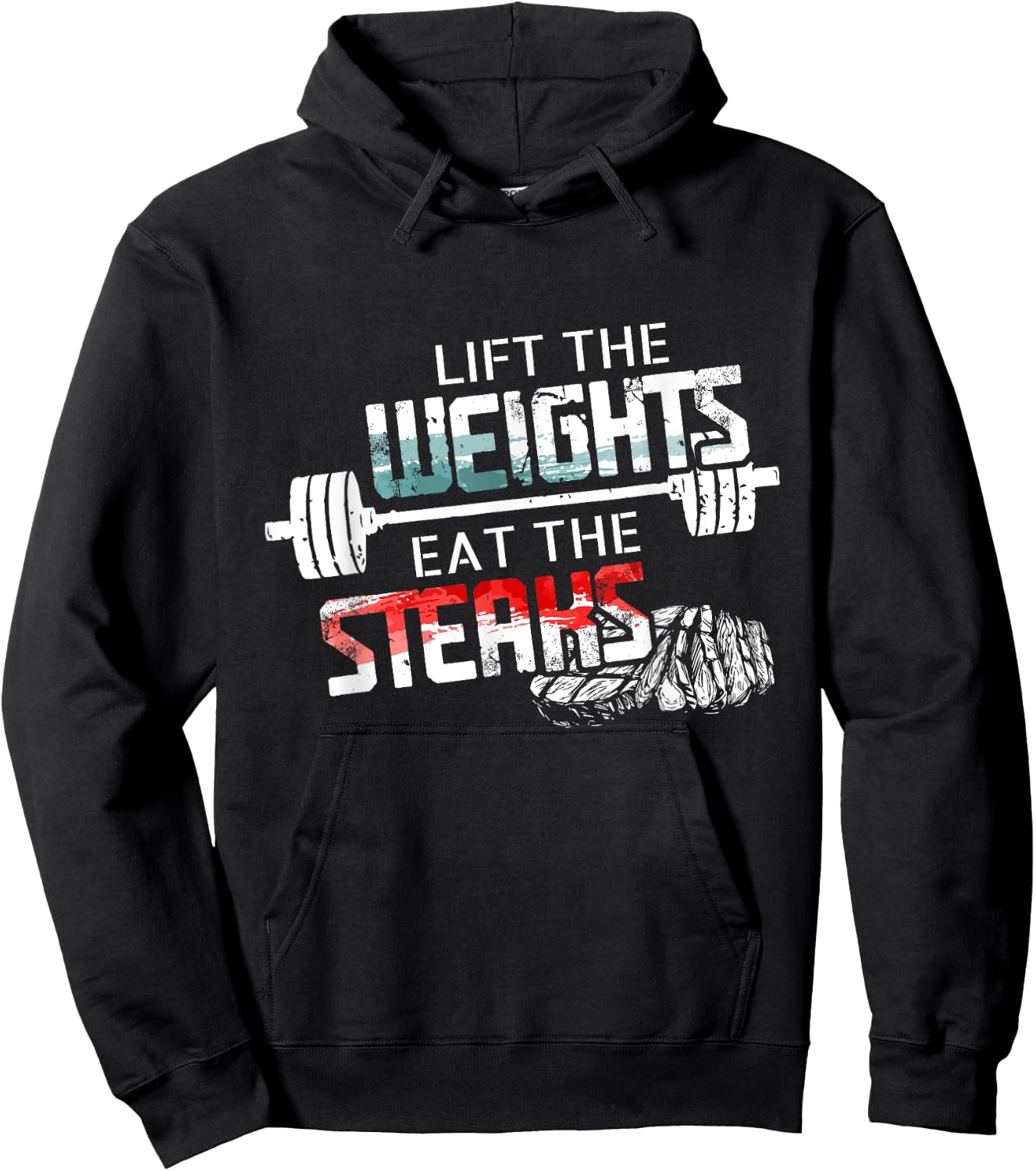 Lift Weights Eat Steaks - Funny Workout Gym Meat Lover Gift Hoodie - Hoodie | Black