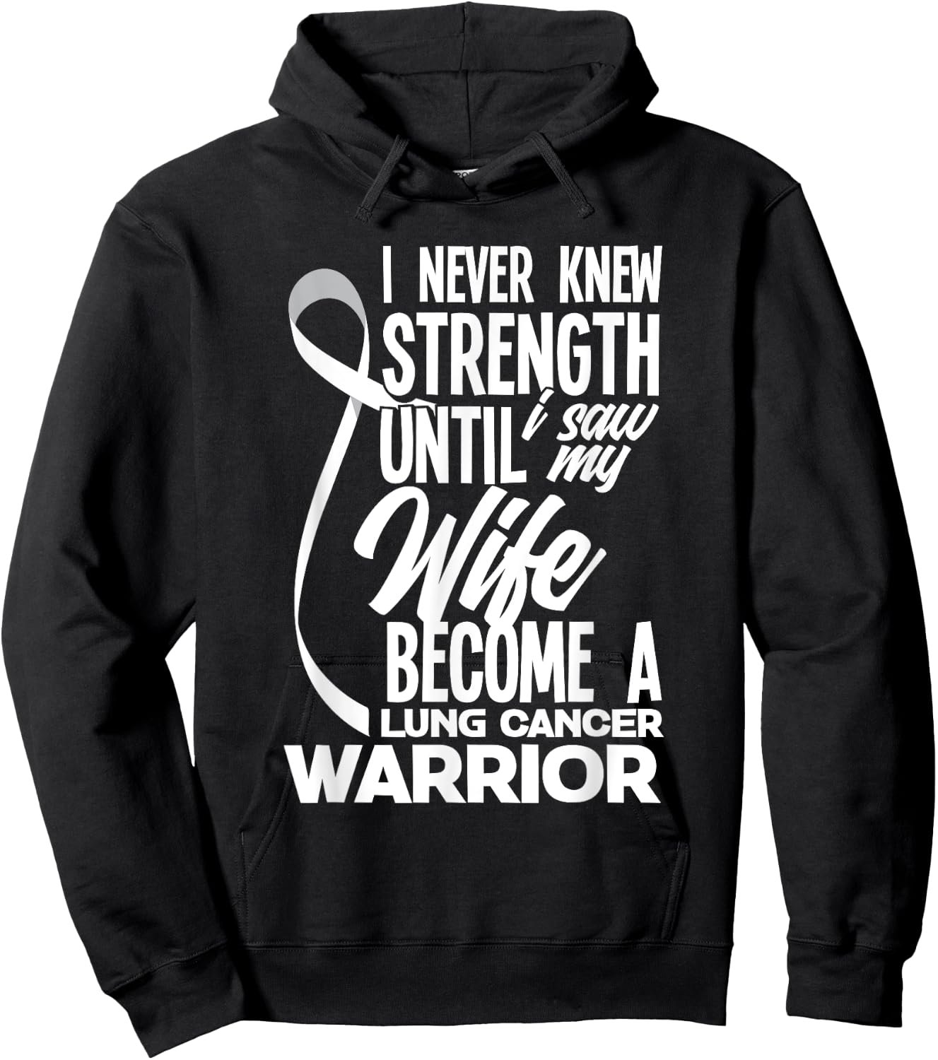 Proud Husband Of A Lung Cancer Warrior Wife Lung Cancer Hoodie - Hoodie | Black