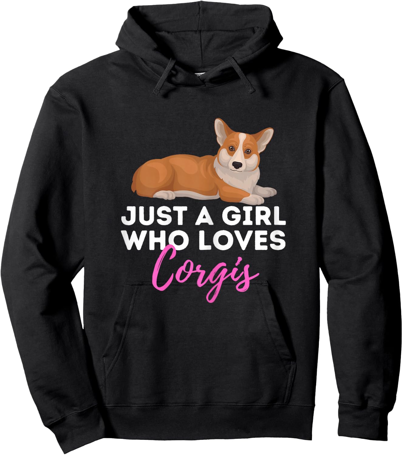 Just A Girl Who Loves Corgis - Welsh Corgi Owner Dog Lover Hoodie - Hoodie | Black