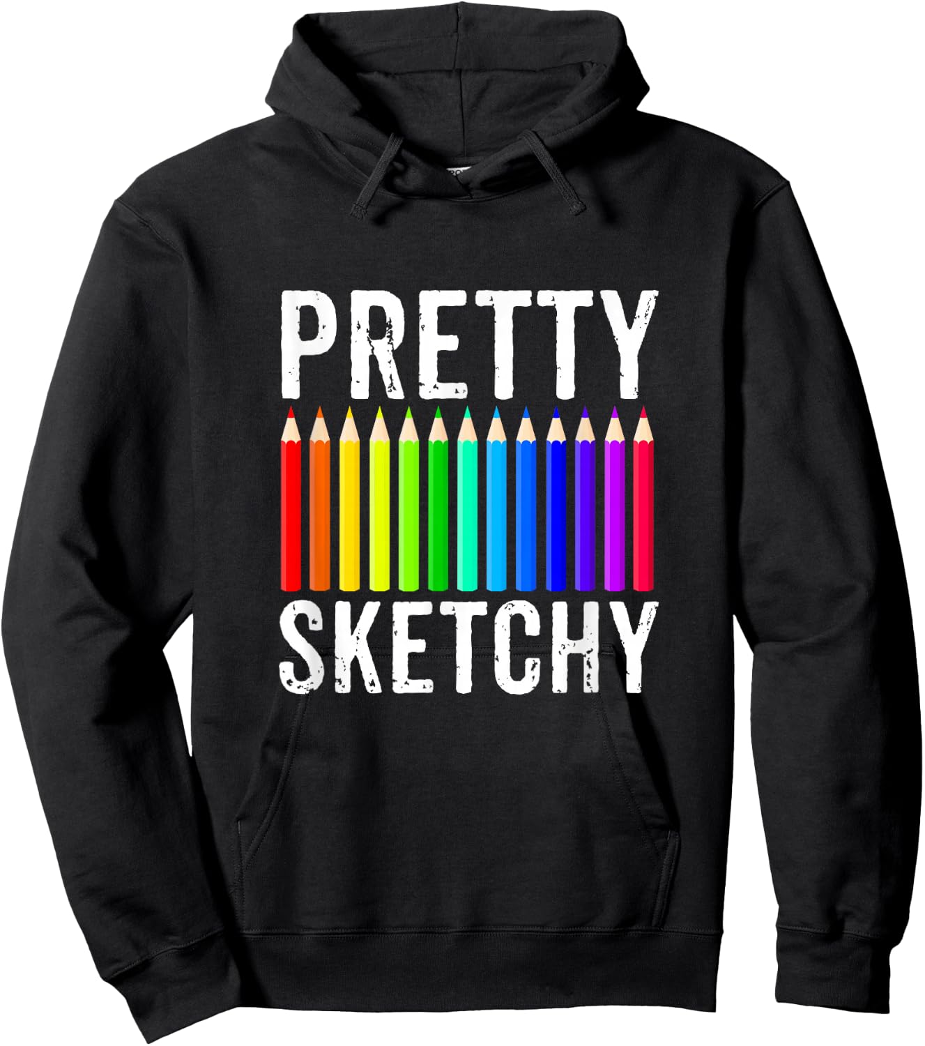 Pretty Sketchy Fun Art Lover Colored Pencils Artists Gift Small Hoodie - Hoodie | Black