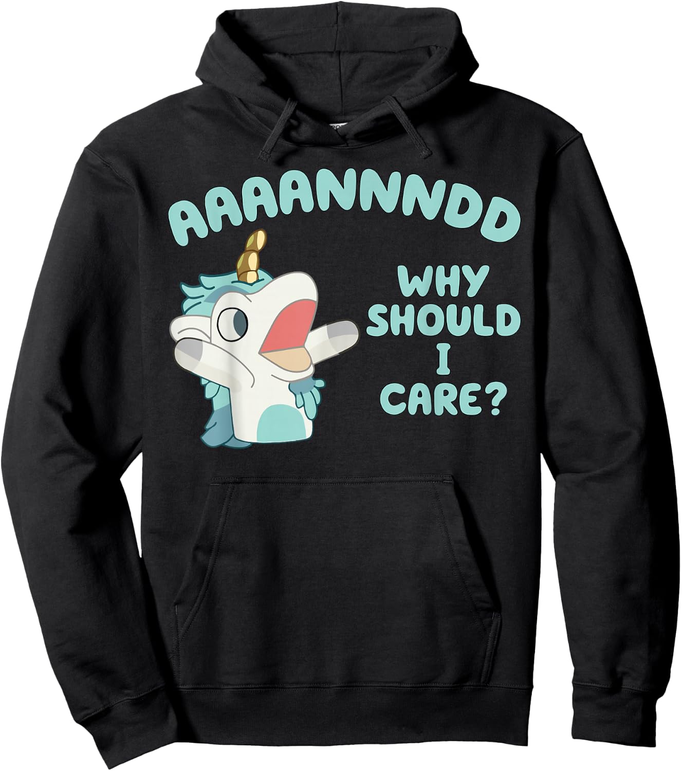 Unicorn AAAANNNDD Why Should I Care Hoodie - Hoodie | Black