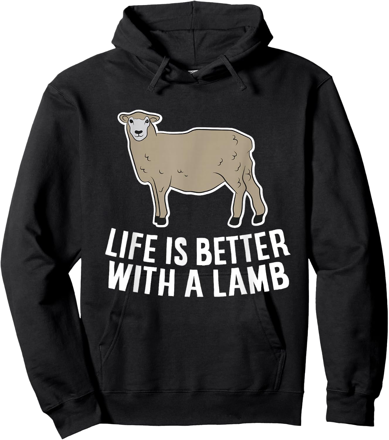Life Is Better With A Lamb Cute Lamb Farmer Hoodie - Hoodie | Black