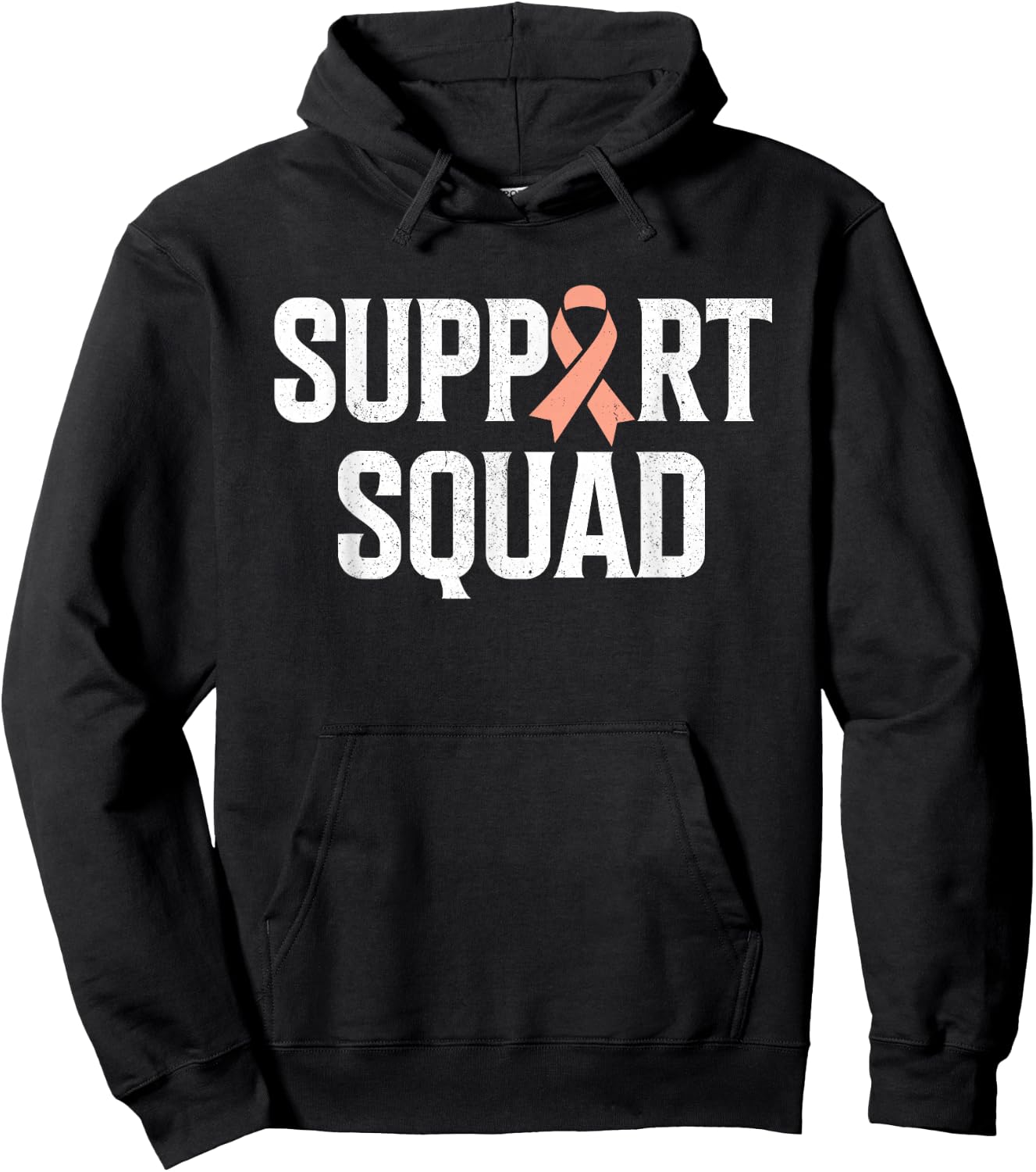 Support Squad Support Uterine Cancer Awareness Hoodie - Hoodie | Black