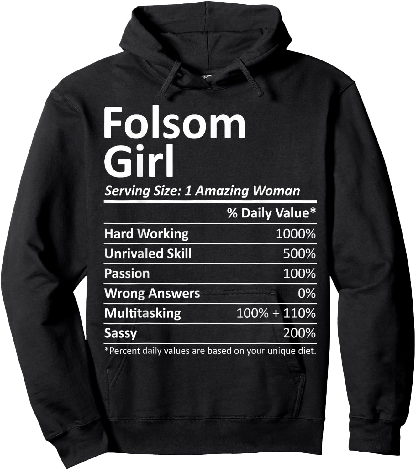 FOLSOM GIRL CA CALIFORNIA Funny City Home Roots USA Gift Hoodie - Hoodie | Black