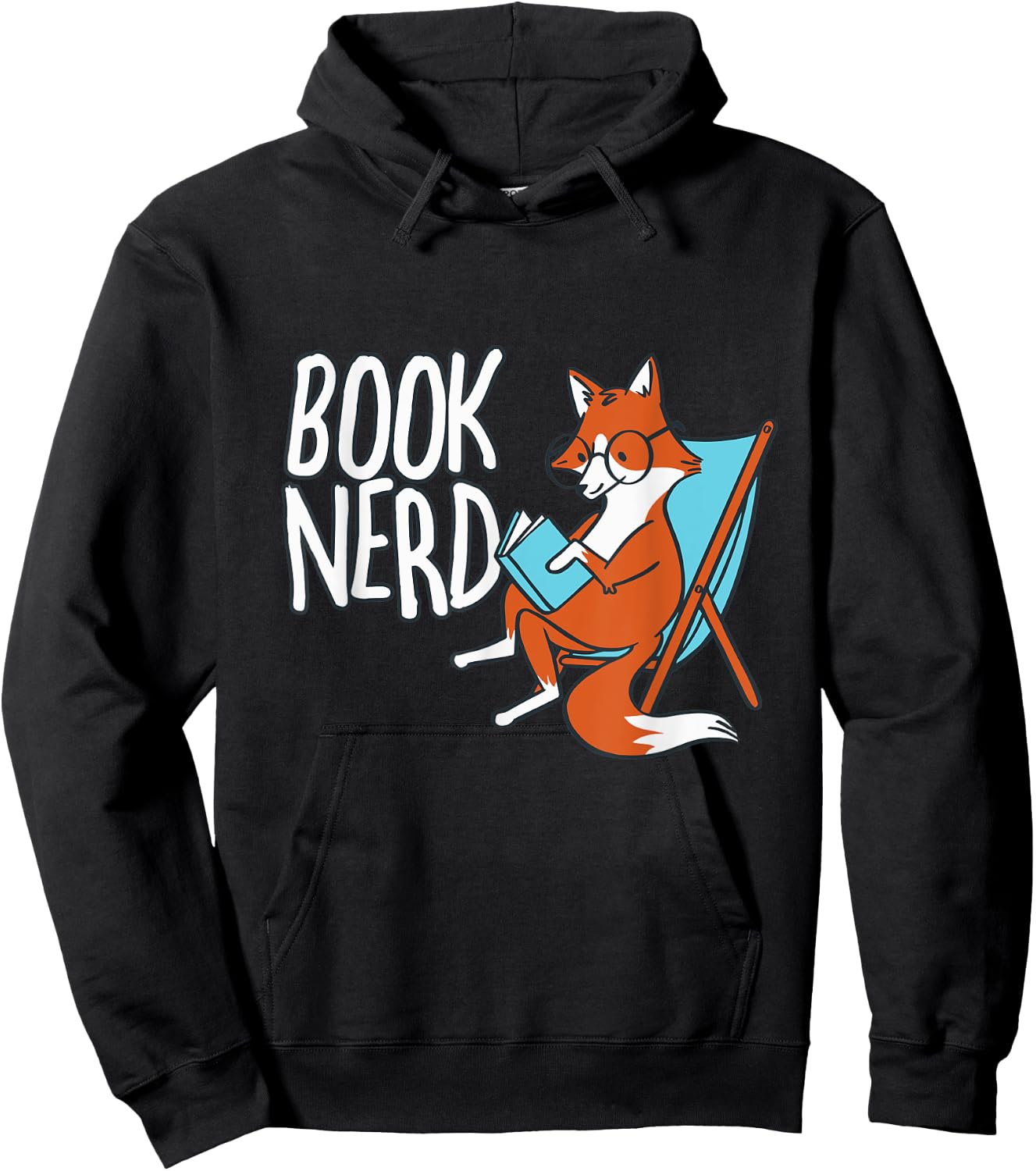 Fox Book Reading Retro Nerd Funny Librarian Boys Girls Kids Hoodie - Hoodie | Black