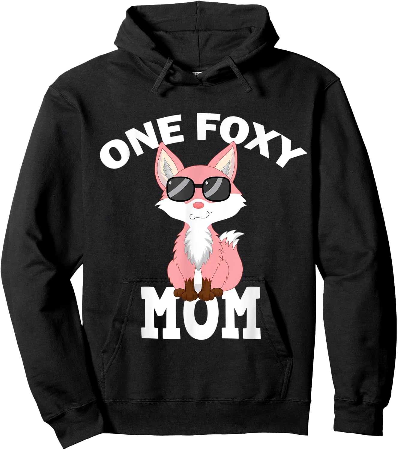 One Foxy Mom Fox Pun Hoodie - Hoodie | Black