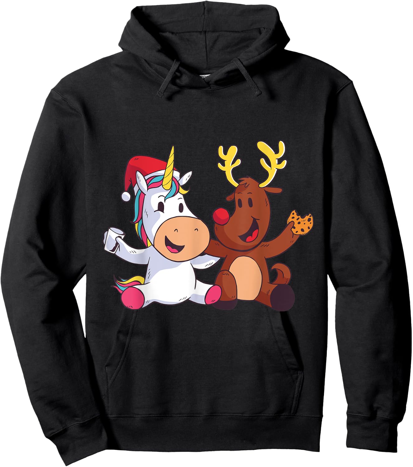 Reindeer Rudolph Christmas Ren Red Nosed Unicorn Gift Hoodie - Hoodie | Black