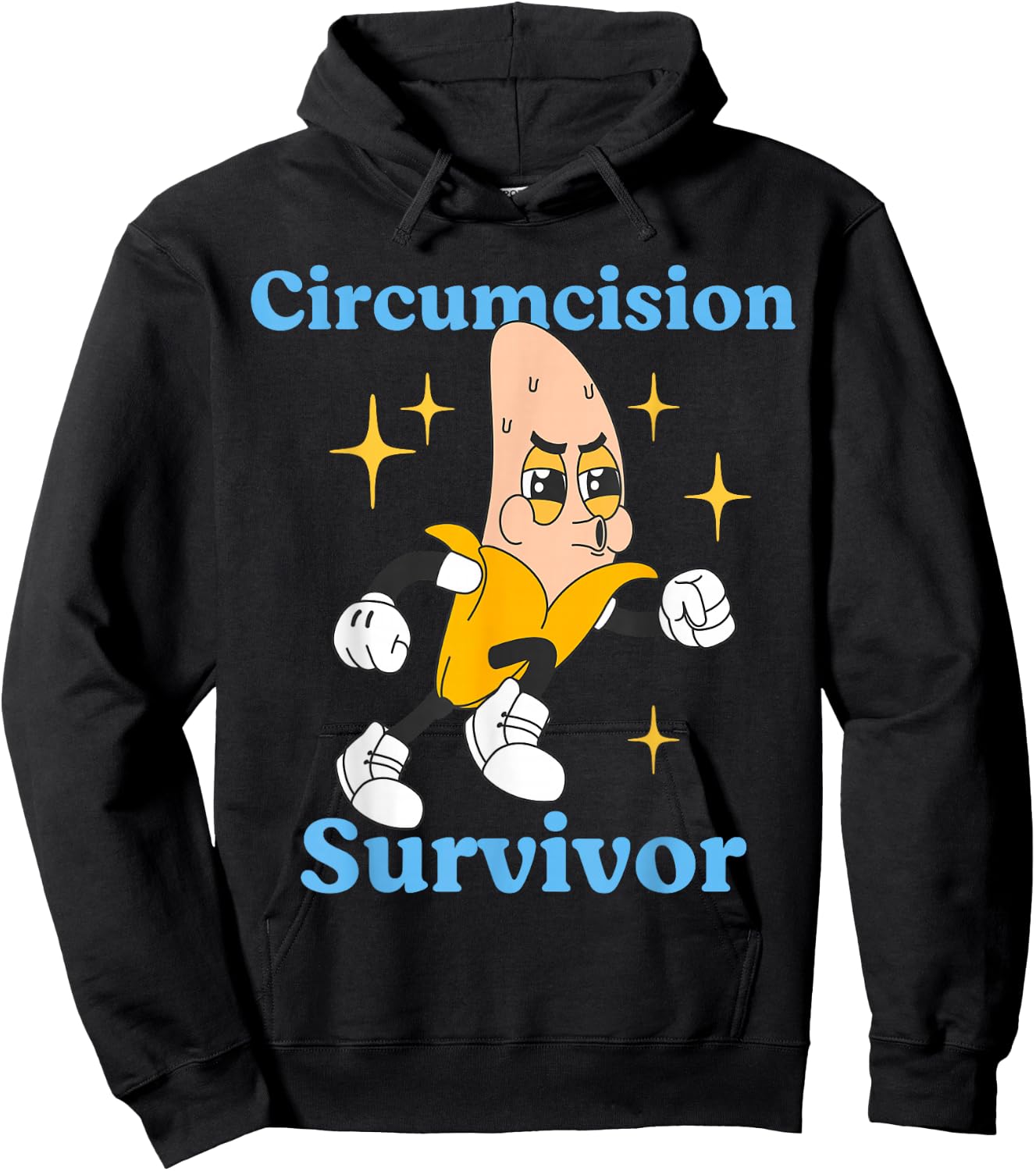 Retro Circumcision Survivor Funny Adult Humor Religious Hoodie - Hoodie | Black