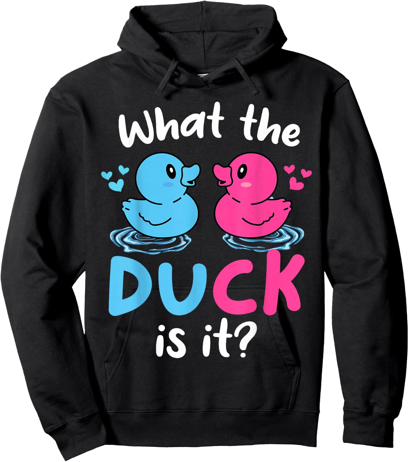 What the ducks is it Baby Gender reveal party baby shower Hoodie - Hoodie | Black