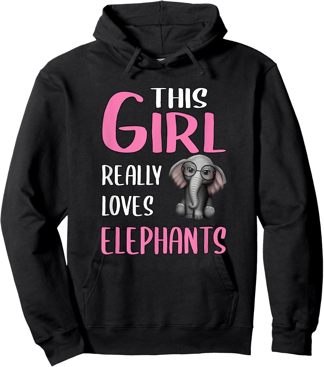 Gift This Girl Really Loves Elephants Hoodie - Hoodie | Black