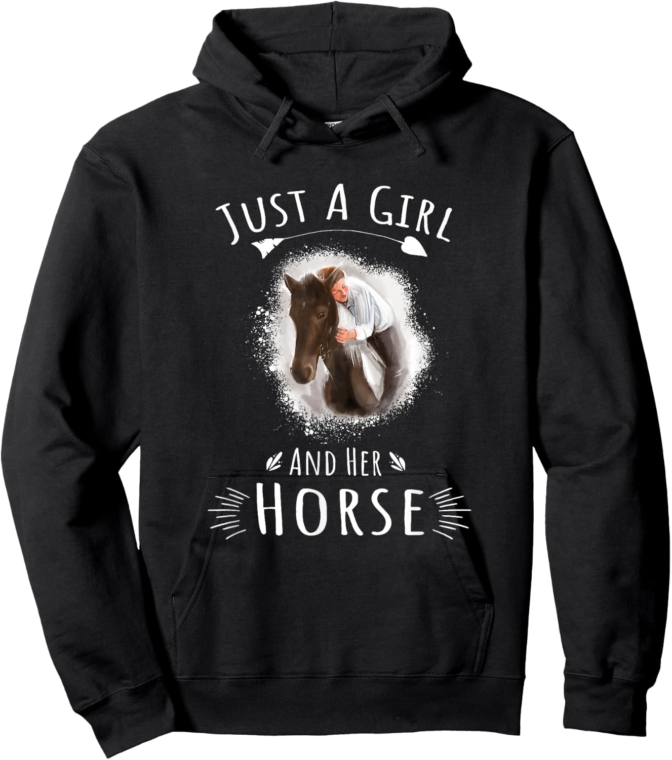 Just A Girl And Her Horse Quote Horseback Riding Hoodie - Hoodie | Black