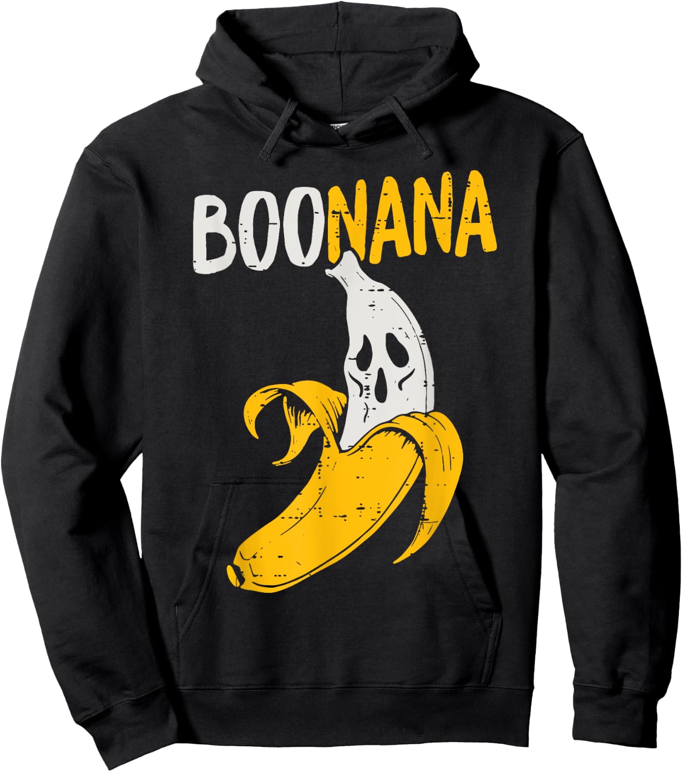 Cute Ghost Banana Halloween Costume Funny Kids Women Boonana Hoodie - Hoodie | Black