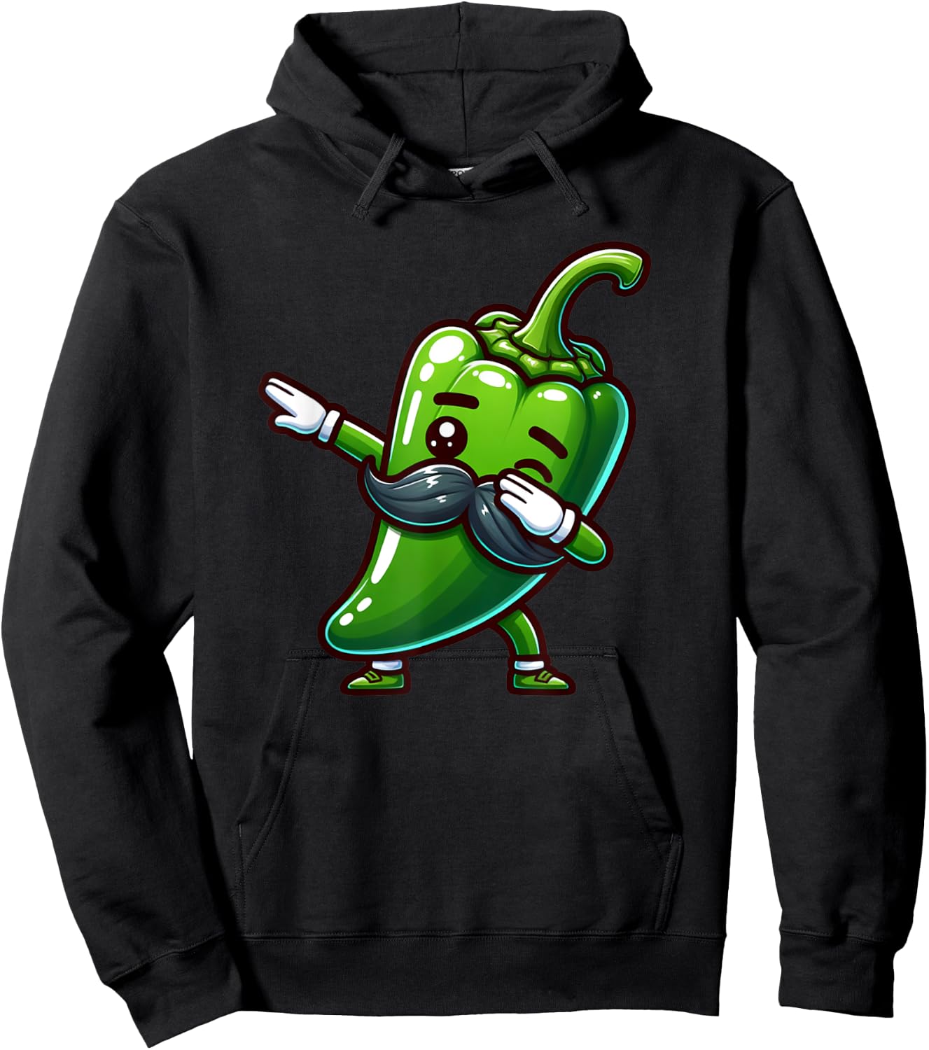 Dabbing Jalapeno Pepper Mustache Cinco de Mayo Boy Girl Kids Hoodie - Hoodie | Black