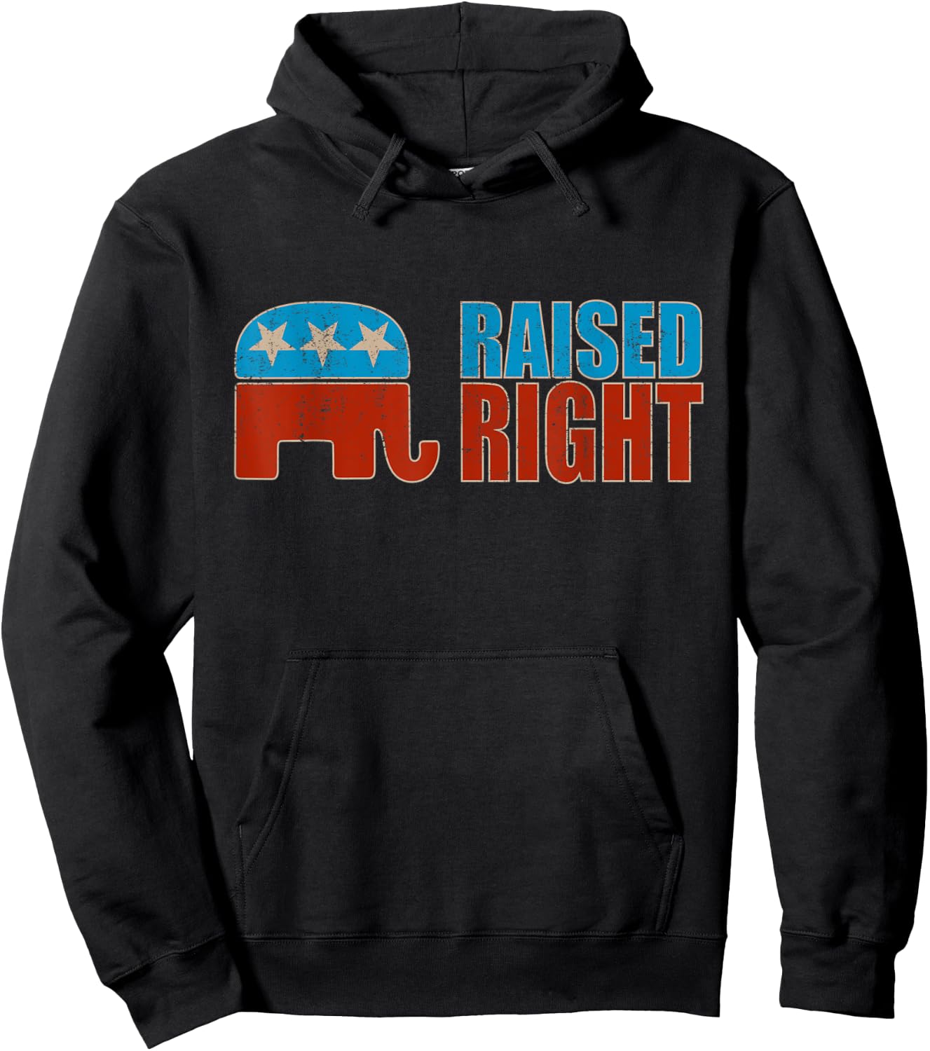 Raised Right Trump 2020 Republican Conservative Hoodie - Hoodie | Black