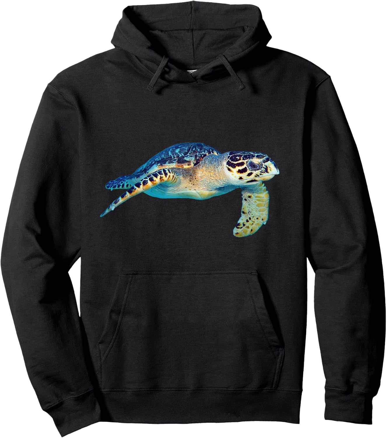 Friendly Sea Turtle Swimming Underwater Photo Art Cutout Hoodie - Hoodie | Black
