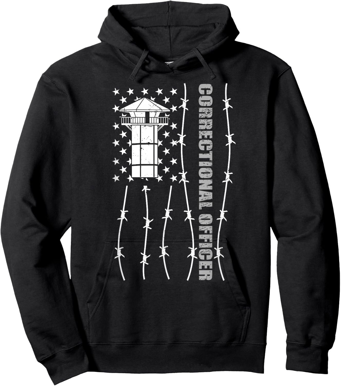 American Flag Correctional Officer - Corrections USA Flag Hoodie - Hoodie | Black