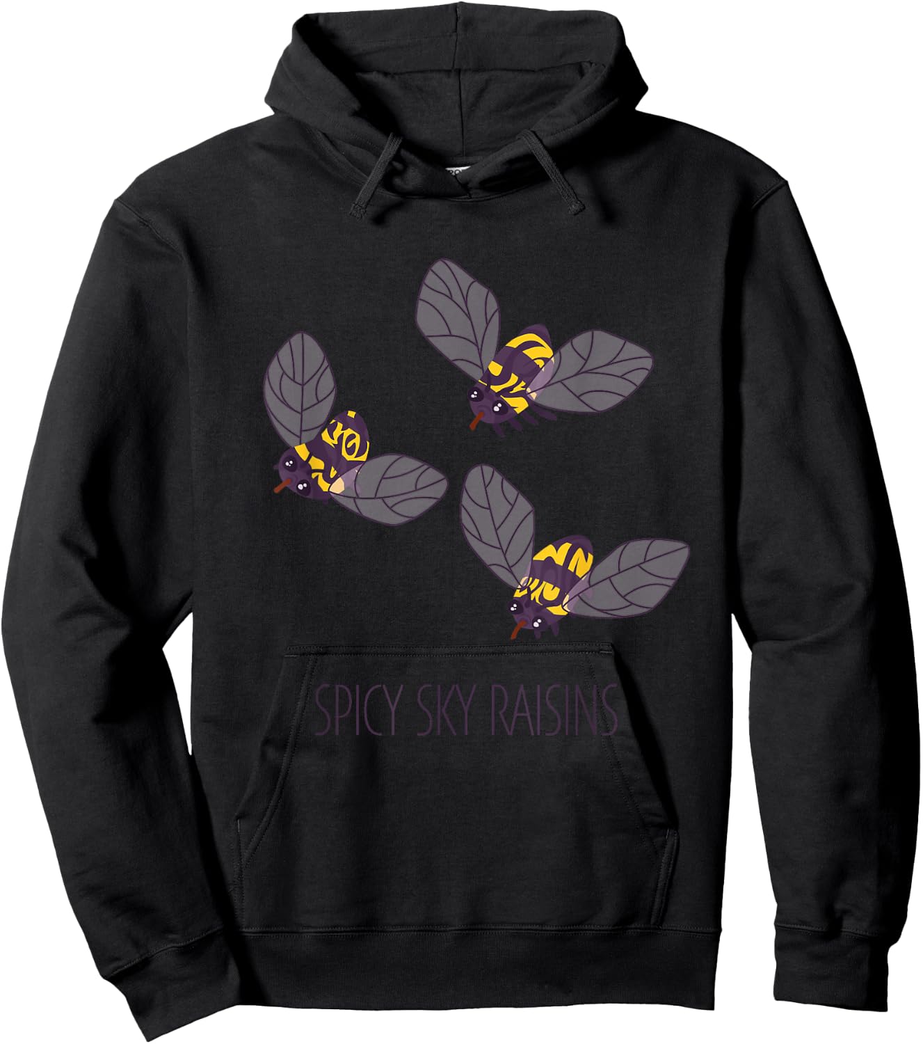 Spicy Sky Raisins Funny Bee Bees Wasp Pollinate Hoodie - Hoodie | Black