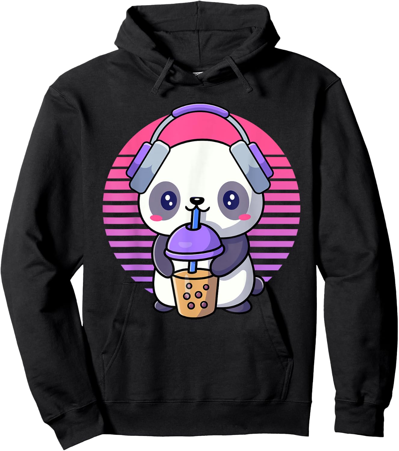 Retro K-Pop Shirts For Teen Girls Women KPop And Bubble Tea Hoodie - Hoodie | Black