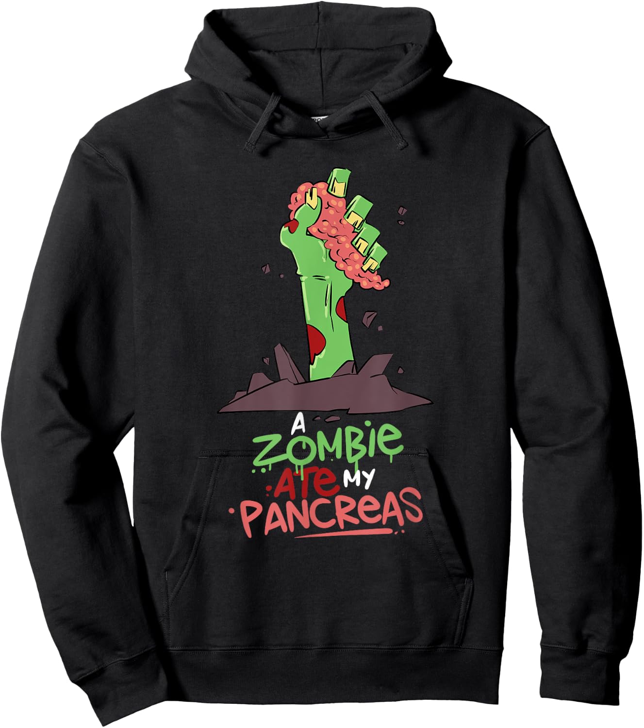 A Zombie Ate My Pancreas Type 1 Diabetes T1D Awareness Hoodie - Hoodie | Black