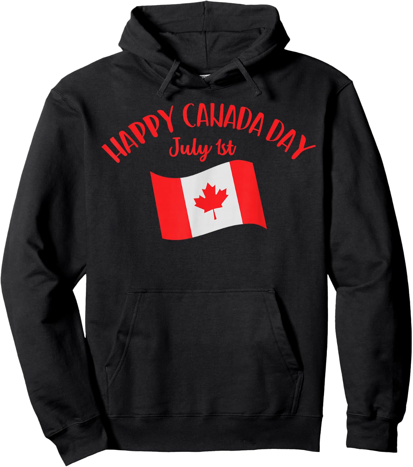 Happy Canada Day Shirt Funny Canadian Flag Maple Patriotic Hoodie - Hoodie | Black