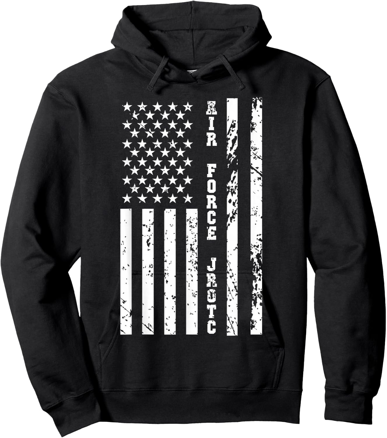 USAF JROTC Air Force Junior ROTC w US Flag Hoodie - Hoodie | Black