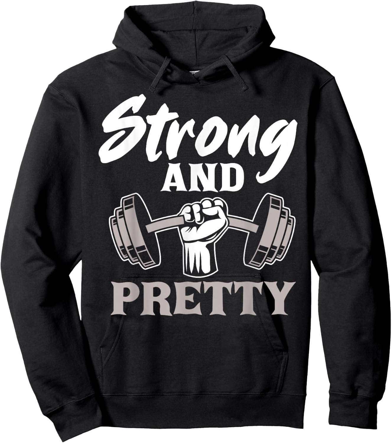 Strong And Pretty Gym Fitness Sports Bodybuilding Hoodie - Hoodie | Black