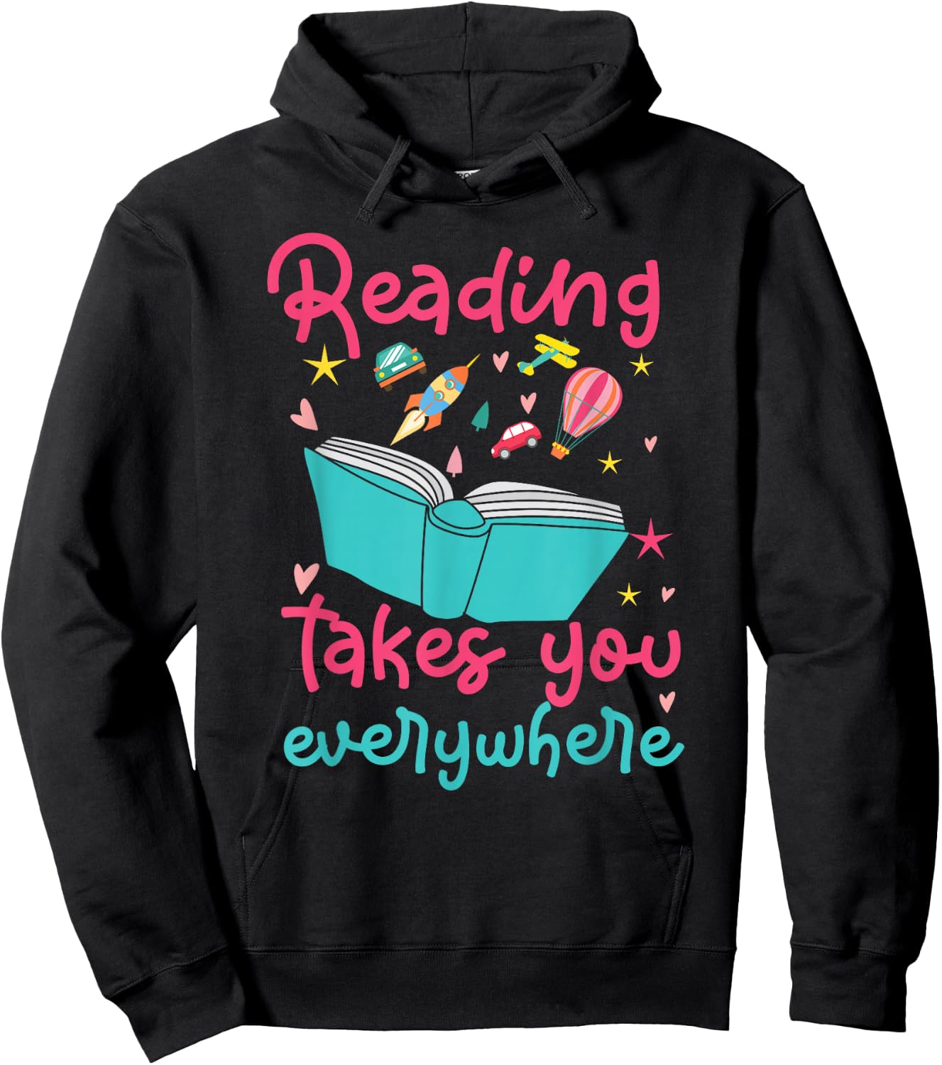 Book Reading Reading Takes You Everywhere Hoodie - Hoodie | Black
