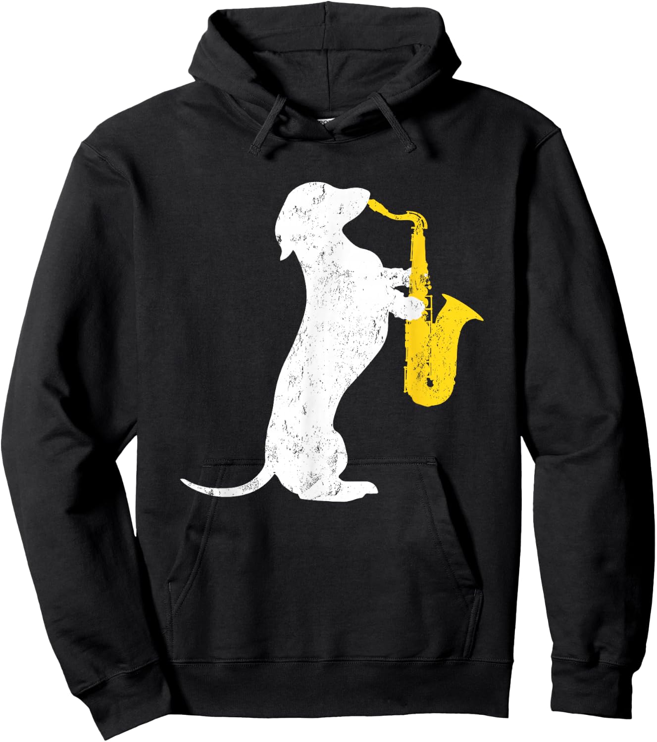 Dachshund Dog Lover Funny Dachshund Playing Saxophones Men Women Girls Kids Hoodie - Hoodie | Black