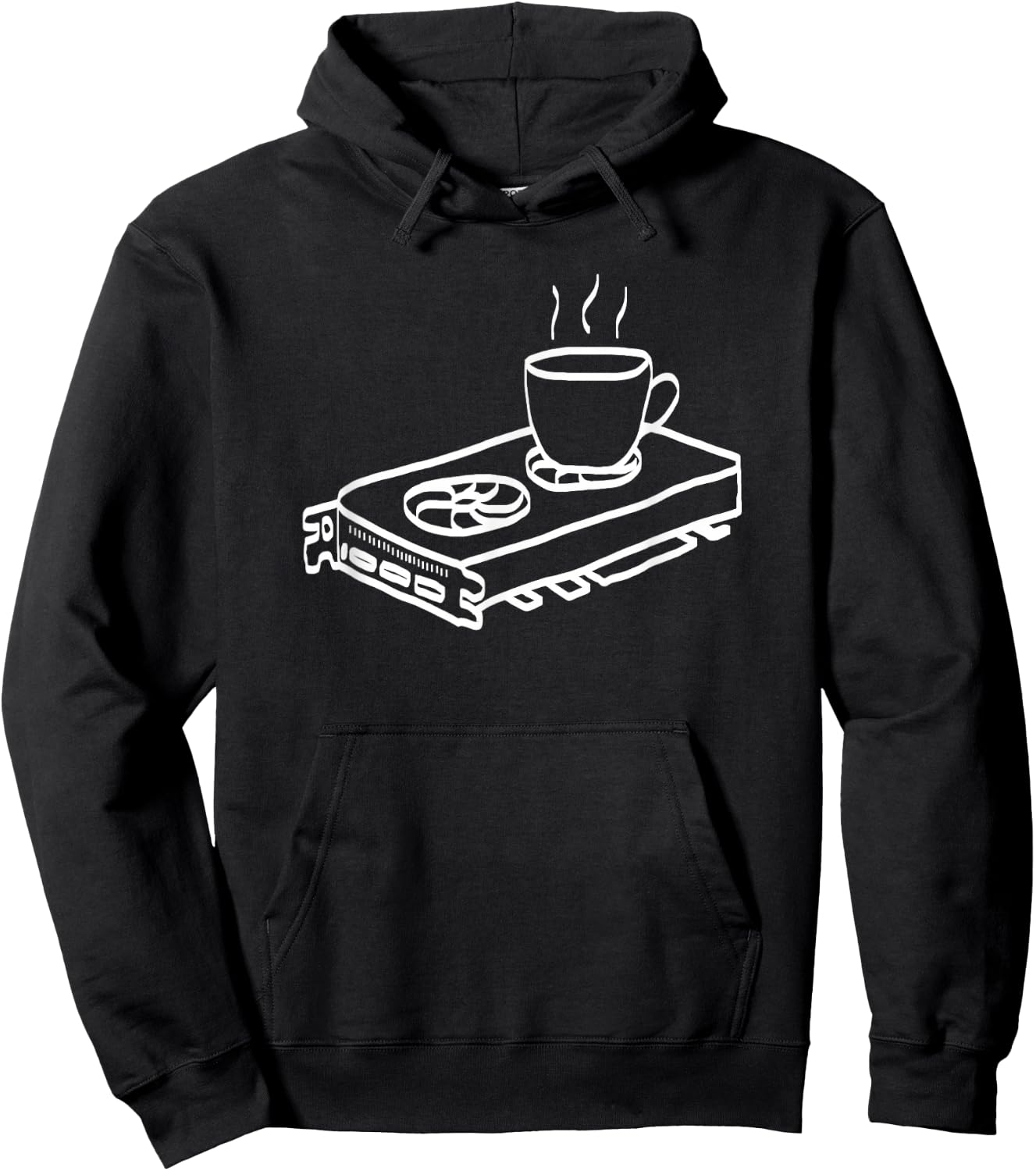 Funny PC Gaming, GPU Cup Holder Hoodie - Hoodie | Black