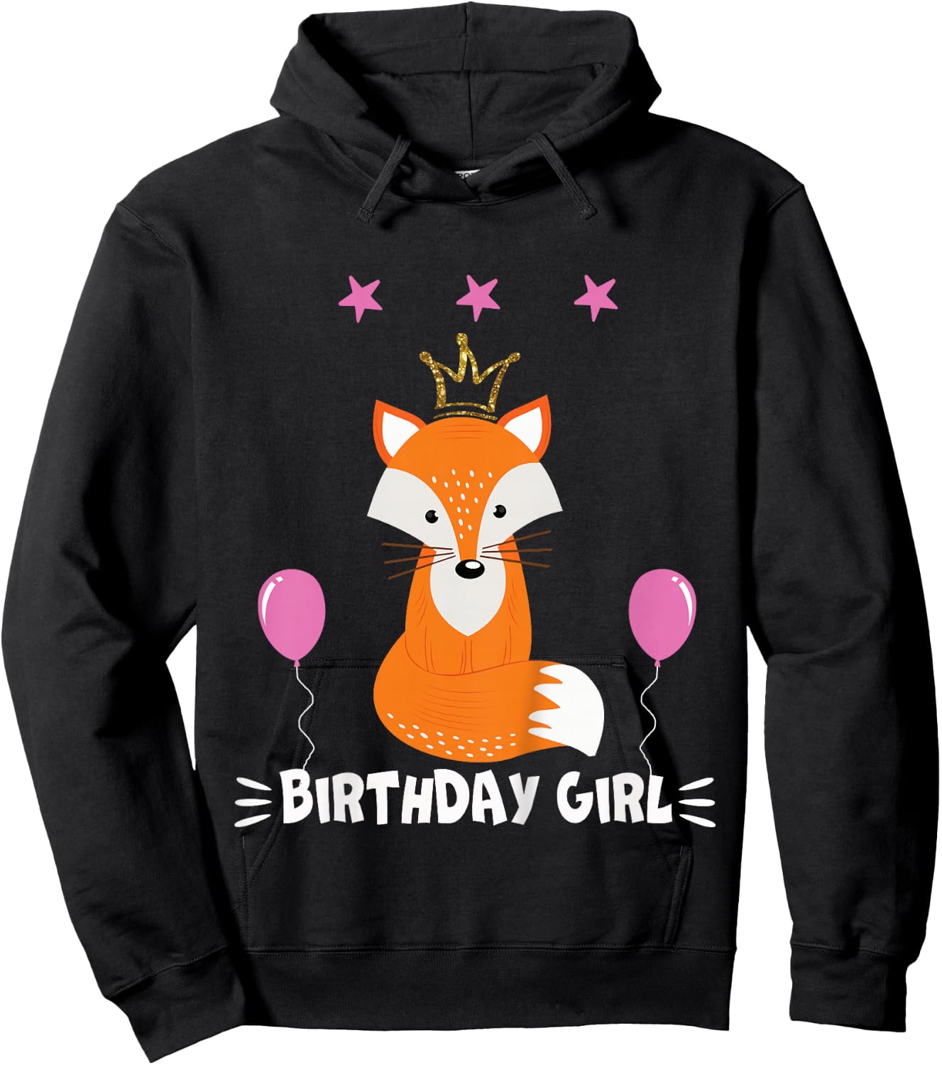 Birthday Girl Party Animal shirt Cool Cute Fox Hoodie - Hoodie | Black