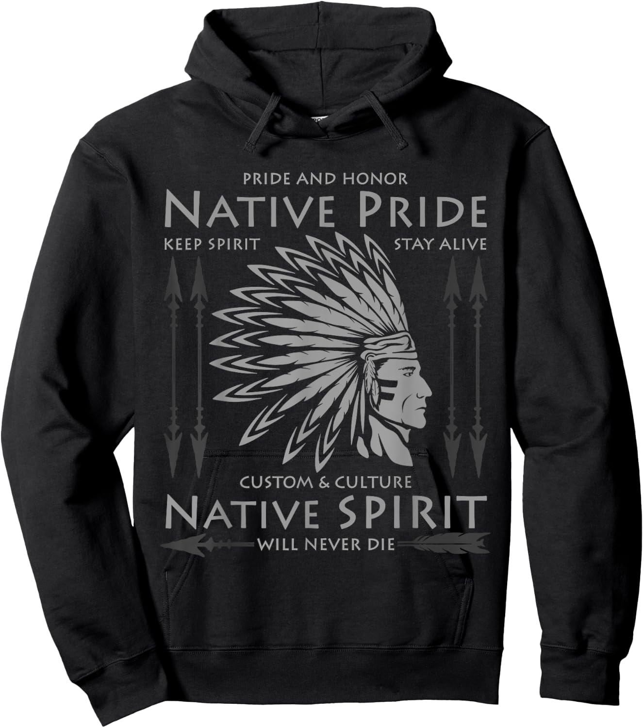 Native American Indian Pride Funny USA Chief Cherokee Gifts Hoodie - Hoodie | Black