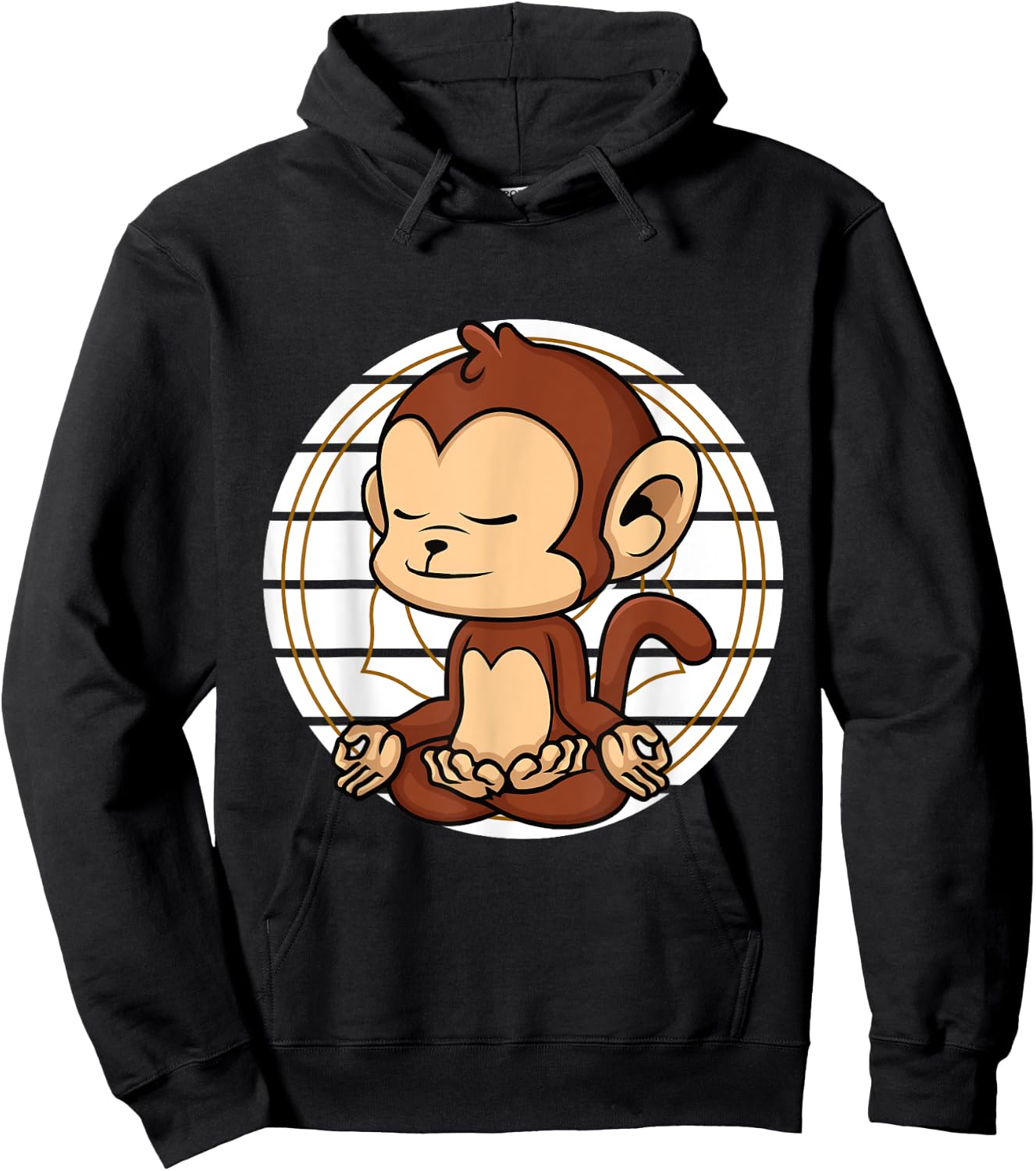 Cute Monkey Meditating Chakra Yoga Meditation Namaste Hoodie - Hoodie | Black
