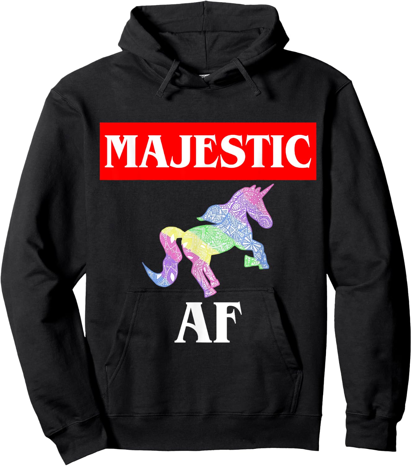 Majestic AF Unicorn Hoodie - Hoodie | Black