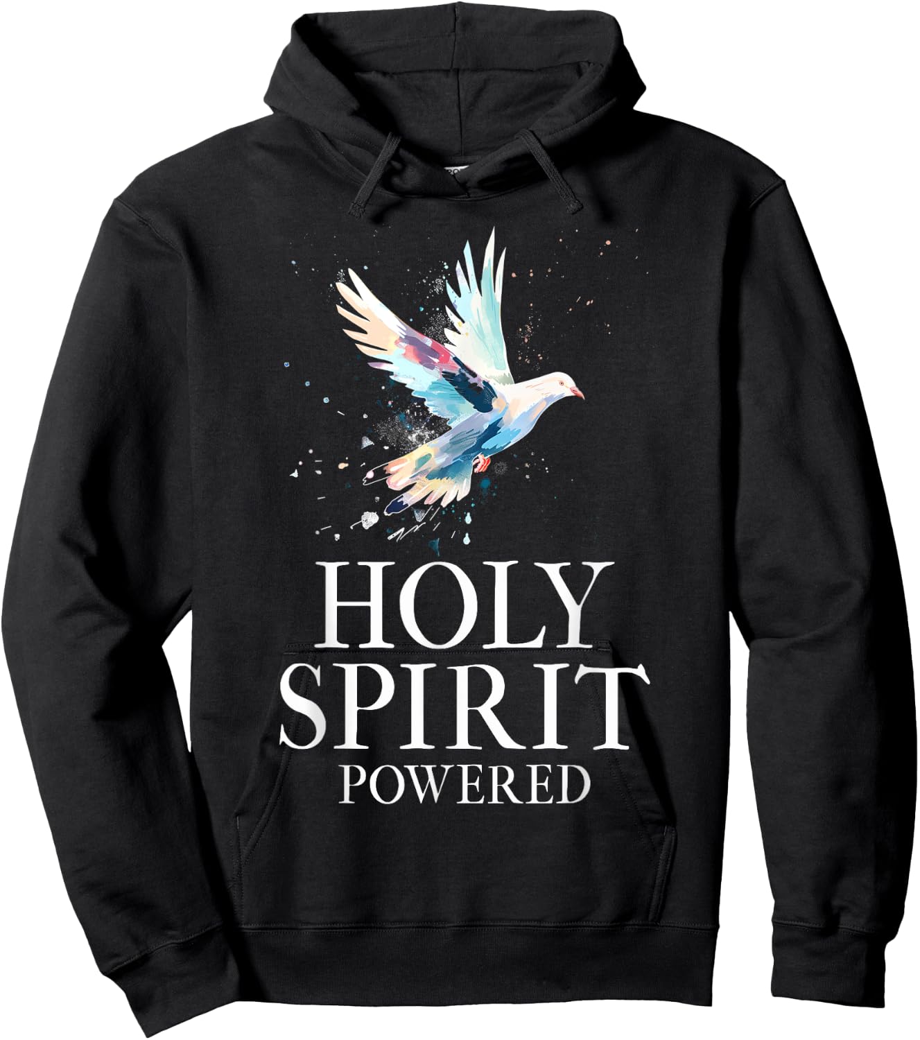 Christian White Dove Bird Watercolour Holy Spirit Hoodie - Hoodie | Black