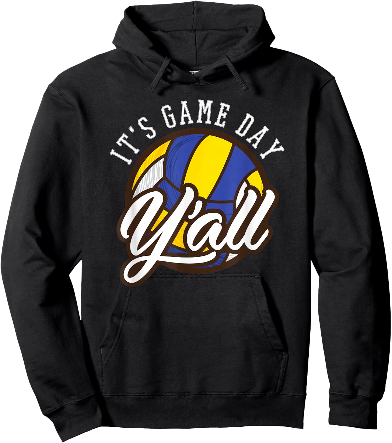 Vintage Sport - It's Game Day Y'all - Volleyball Fan Hoodie - Hoodie | Black