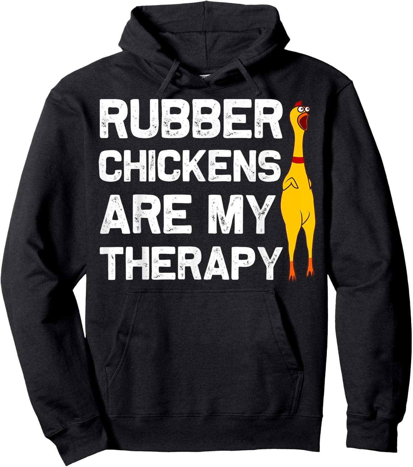 Funny Rubber Chicken Gift Men Women Rubber Chicken Costume Hoodie - Hoodie | Black