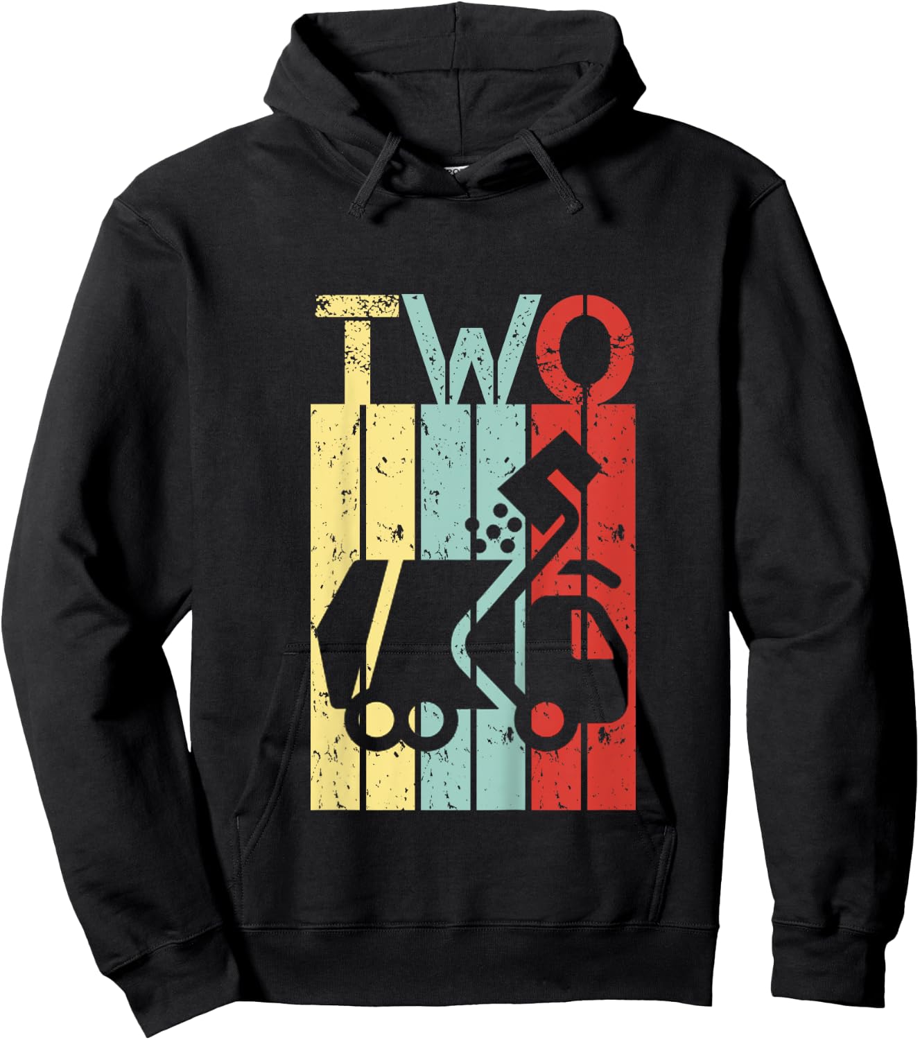 2 Year Old Garbage Truck Birthday Boy Girl 2nd birthday Hoodie - Hoodie | Black