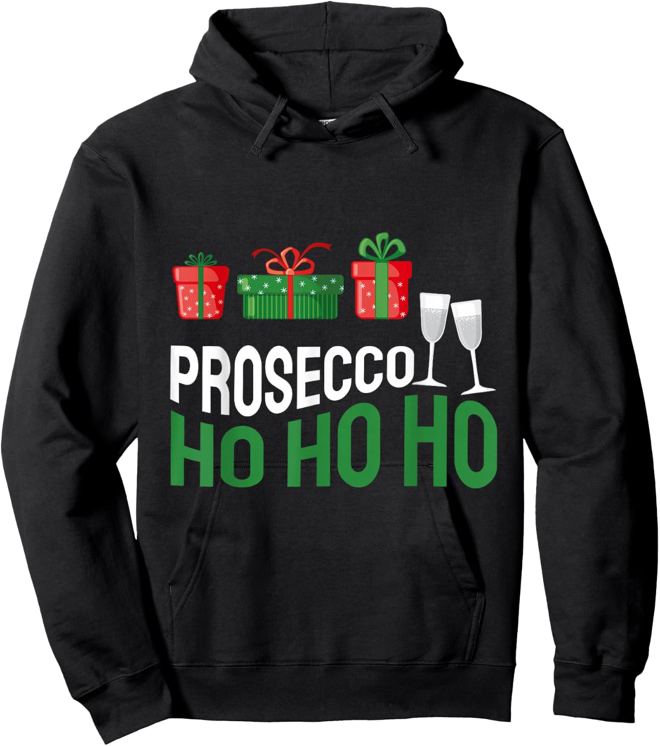 Prosecco Ho Ho Ho Christmas Hoodie - Hoodie | Black